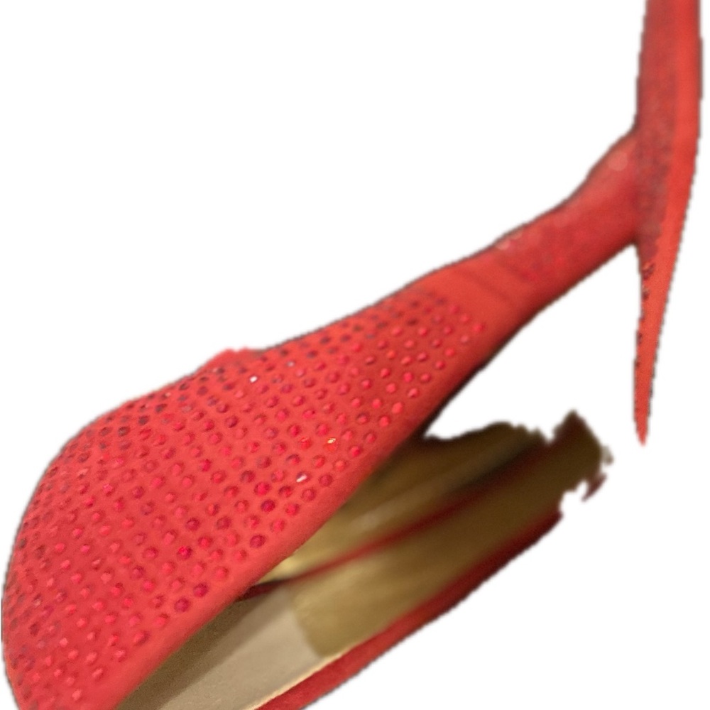 Italina Red Rhinestone Stiletto Heels - Picture 5 of 7